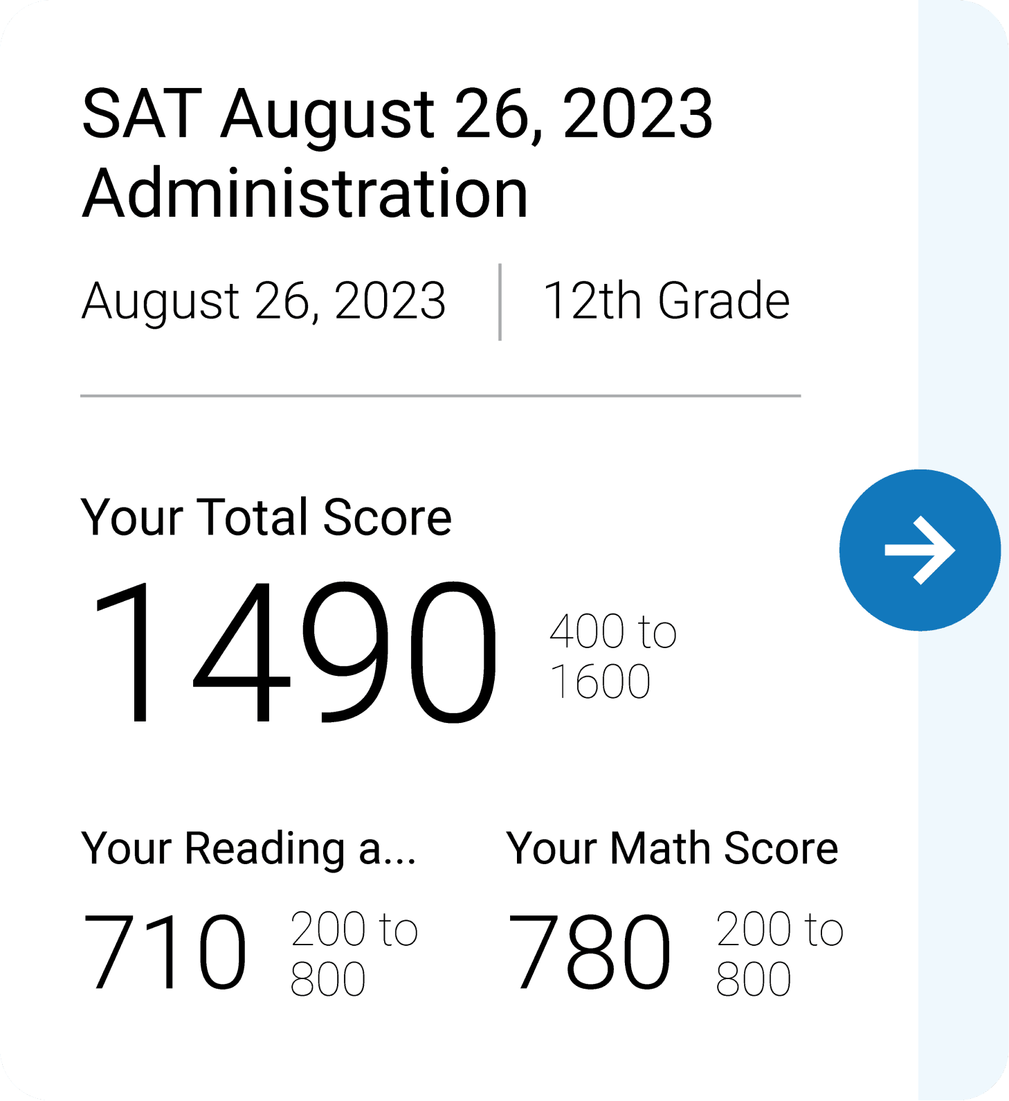 프린스턴리뷰 SAT score - 8